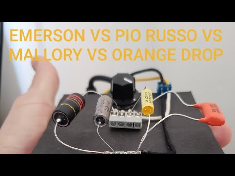 Comparativo capacitores Emerson Pio Russo Mallory Orange Drop Tone 100% aberto