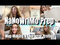 NaNoWriMo Prep! Map Making, Storyboards, Playlists, & Character Profiles // Preptober Writing Vlog