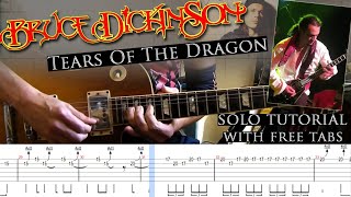 Bruce Dickinson - Tears Of The Dragon guitar solo lesson (with tablatures and backing tracks)