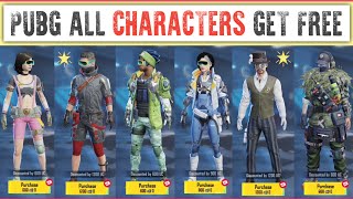 how to get pubg all characters without uc | pubg mobile characters free unlock | character voucher