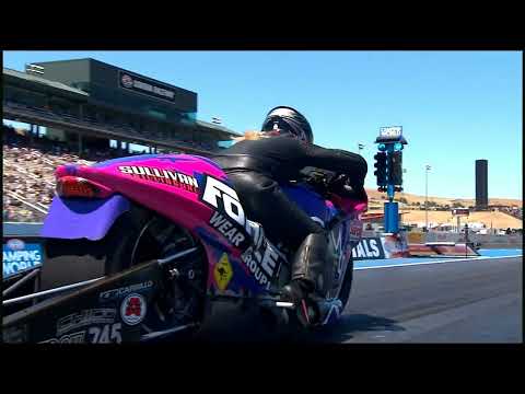 Kelly Clontz, Katie Justice, Pro Stock Motorcycle, Qualifying Rnd 2, DENSO, Sonoma Nationals, Sonoma