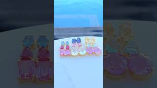 💎3つのきらめき、プールサイドでキャッチ💚夏の光と一緒に遊ぶ、Dorimのイヤリングたち🫶✨どの子にときめく?🥹 ラグジュアリーな空間には天然の輝きを💚💎