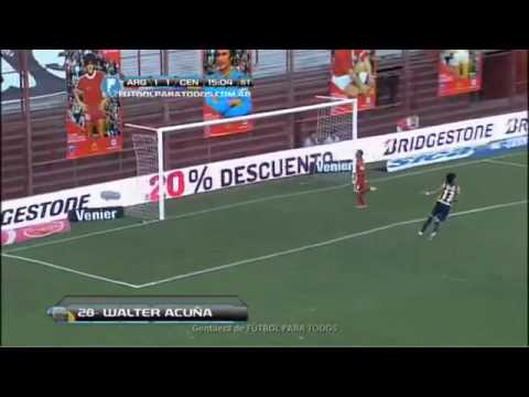 Gol de Acuña  Argentinos 1 Central 2  Fecha 19  Torneo Inicial 2013