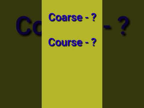 Difference between  'Coarse' and 'CCourse' #shorts