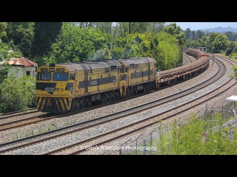 SSR ALCO’s 44204 & 44206 on rail train 8M41 passing East Maitland NSW 13-11-2022