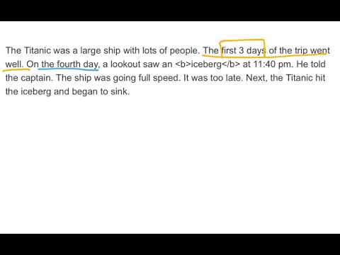 Know the order of events and steps in the text.