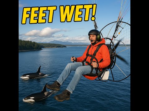 Electric Paramotor: Feet WET!! Chill UNCUT flight.