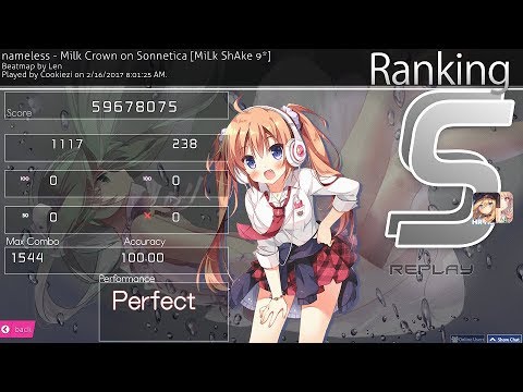 ReplayEdit | Cookiezi | 9.74* SS | nameless - Milk Crown on Sonnetica [MiLk ShAke 9] HDHR