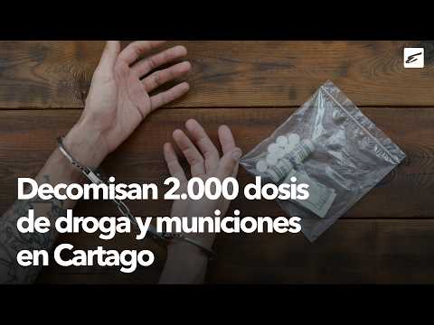 Hallan más de 2.000 dosis de droga y 100 municiones en vivienda de Cartago