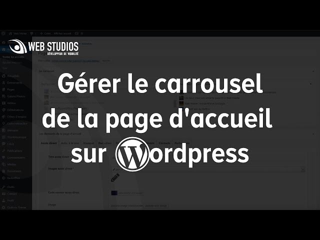 Gérer le carrousel de la page d&rsquo;accueil sur WordPress