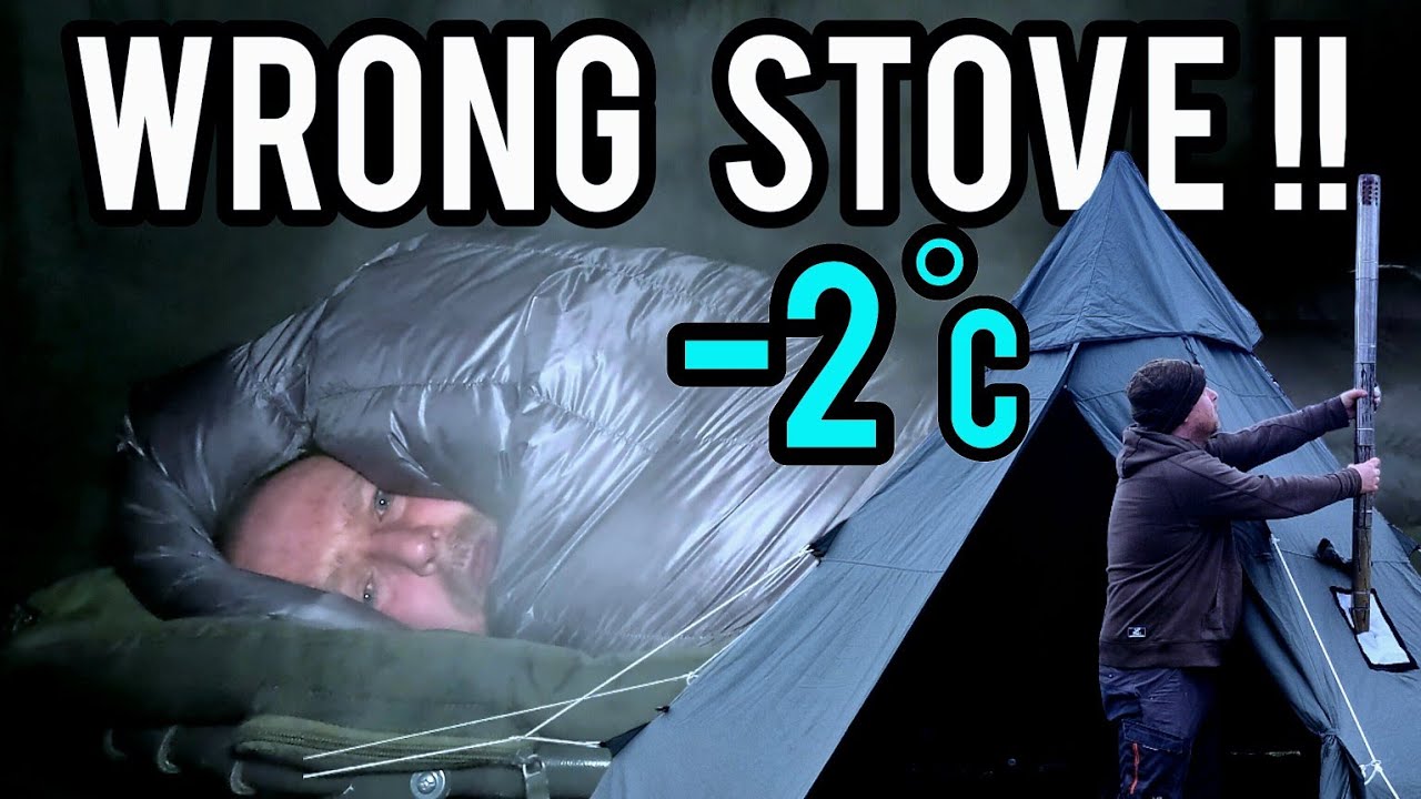 winter hot tent camping in a pomoly Canvas tent.