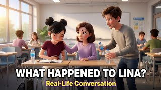 What Happened to Lina? 😟 | Real-Life English Conversation | A1–A2 English Learners