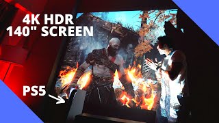 PS5 on a 140-inch screen 🤯  | Viewsonic x1000 4k HDR Projector