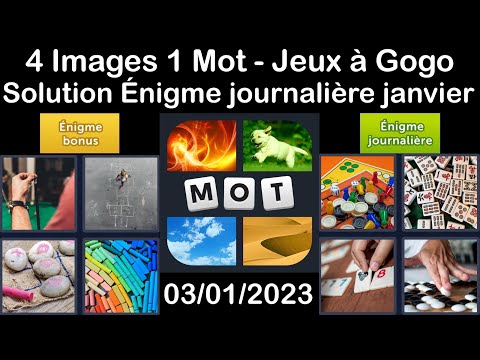 4 Images 1 Mot - Jeux À Gogo - 03/01/2023 - Solution Énigme Journalière - janvier 2023