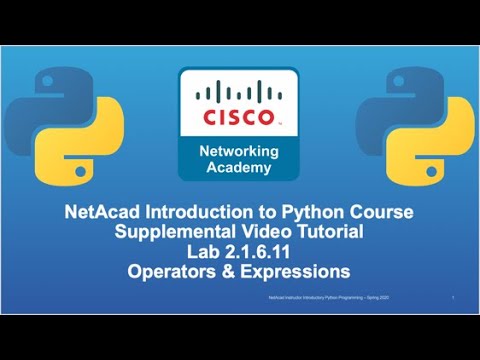 Cisco NetAcad Introduction to Python Course - Supplemental Lab Tutorial & Solution Set: Lab 2.1.6.11