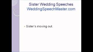 Sister Wedding Speech Tips