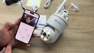 Download the video "Ctronics 4K 8MP Outdoor Surveillance Camera, WiFi Dual Band WiFi PTZ outdoor unboxing & instructions"