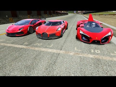 Bugatti La Voiture Noire vs Ferrari F80 Concept vs Lamborghini Aventador SVJ