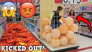 FLOOR IS LAVA CHALLENGE AT WALMART! (KICKED OUT)