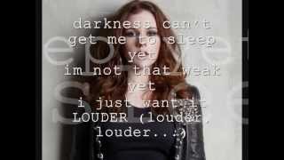 katy b louder lyrics on screen