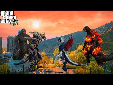 Monster X and Ride Godzilla VS Burn Godzilla and Millennium - GTA V Mods