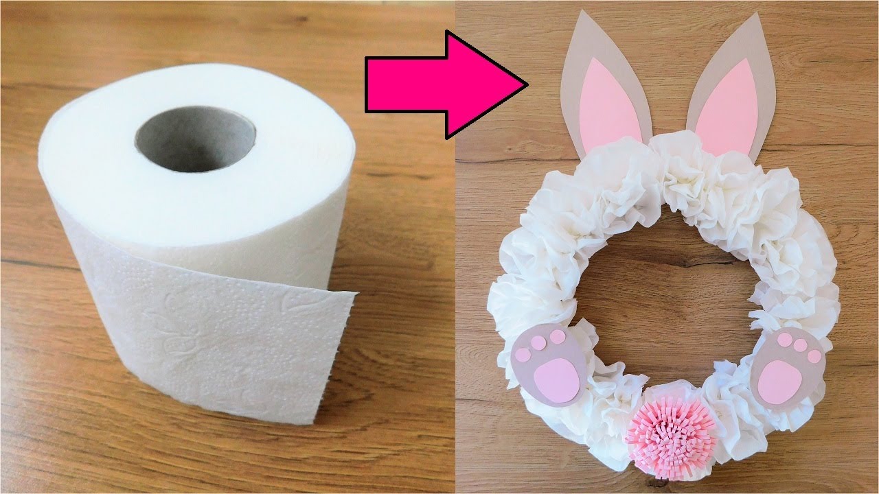 Królik Wianek Wielkanocny z Papieru Toaletowego / Ozdoby Wielkanocne DIY