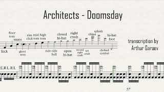 Architects - Doomsday - Drum transcription, sheet music