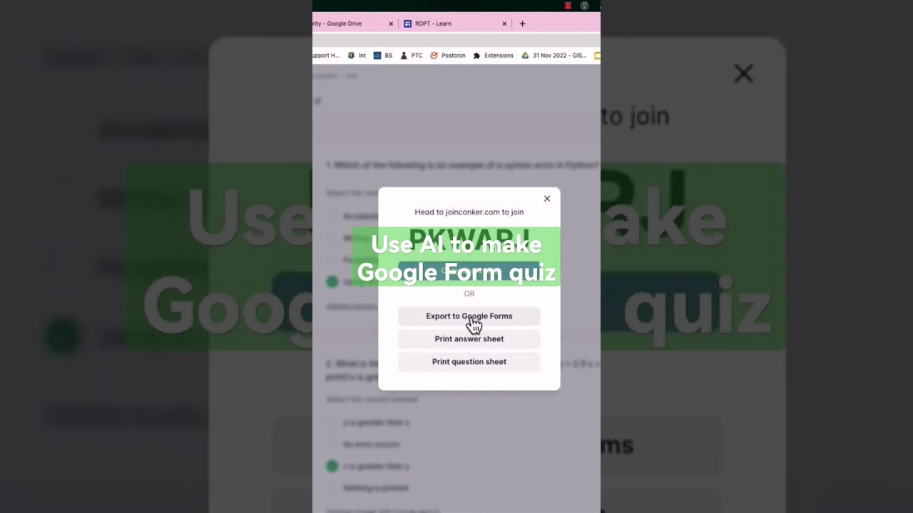 Use AI to make a Google Form!