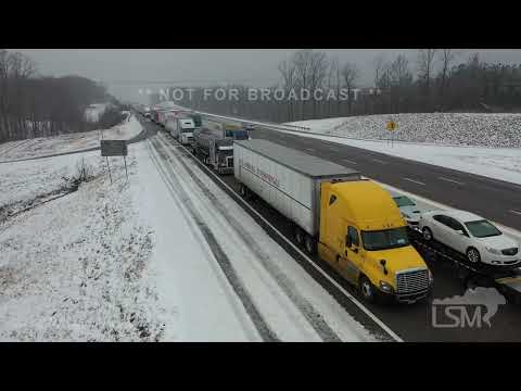 01-16-2022 Holladay, TN - I40E Shut Down Due to Snowy Accident - Drone
