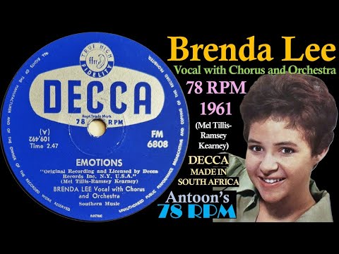 Brenda Lee | Emotions | Decca 78 rpm | 1961 South Africa