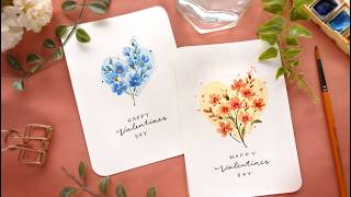 Easy DIY Watercolor Valentine's Day Card Designs