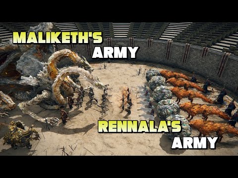 Farum Azula Army Vs Raya Lucaria Army -  Maliketh's Blade End Rennala's Magic - Elden Ring Civil War