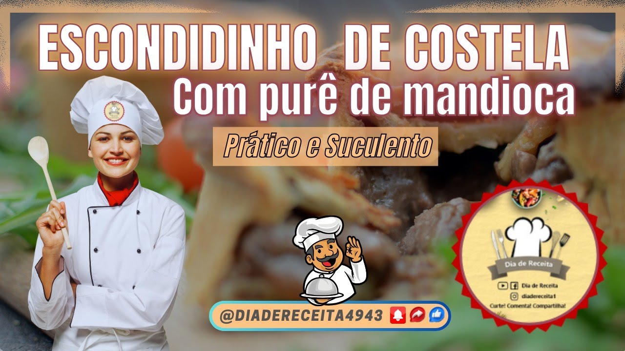 Escondidinho de costela com purê de mandioca: prático e suculento!!
