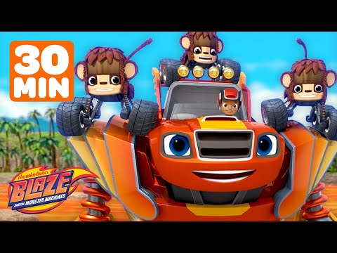 Robot Blaze Uses CODING to Rescue a Monkey! ???? w/ AJ | 30 Minutes | Blaze and the Monster Machines