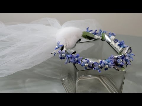 DIY wedding veil flower crown/halo Video