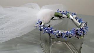DIY wedding veil flower crown/halo
