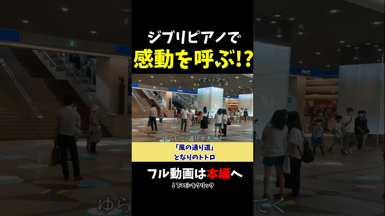 【ストリートピアノ】ジブリピアノで感動を呼ぶ!?《切り抜き》「風のとおり道」となりのトトロ #ストリートピアノ #スミワタル