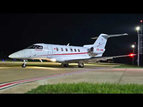 Pilatus PC24 Decolando Noturno em Cachoeiro de Itapemirim ES