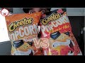 Cheetos Cheddar Popcorn VS Cheetos Flamin Hot Popcorn