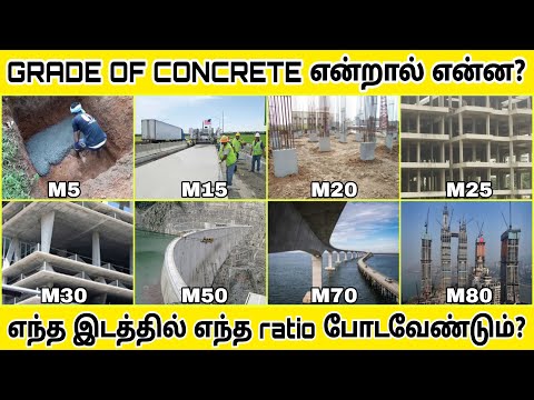 What is Grade of concrete in tamil | where to use different grades of concrete