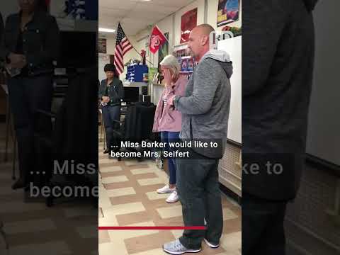 Teacher proposes to another teacher in front of her class
