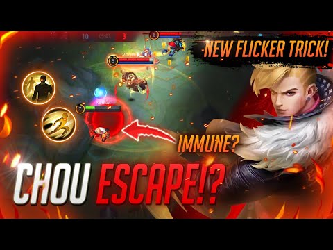 Chou Immune ESCAPE!!! Chou NEW FLICKER Trick 2021 | Mobile Legends