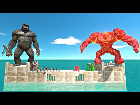 Lava Boy Evolution Castle Challenge | King Kong + Mutant Primates vs Lava Golem Team - ARBS