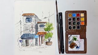 This Ink & Watercolor Painting Is Easier Than You Think /ASMR painting 