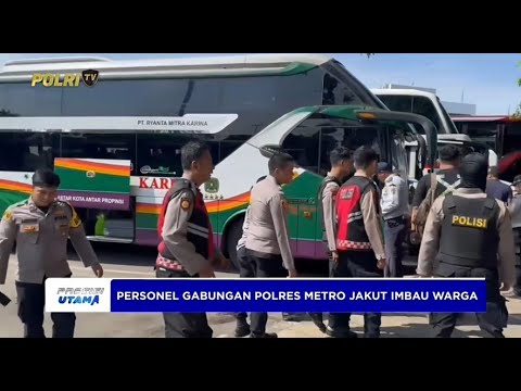 PERSONEL GABUNGAN POLRES METRO JAKARTA UTARA IMBAU WARGA DI WILAYAH TANJUNG PRIOK