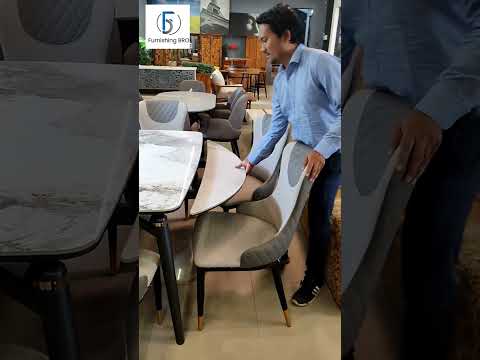 Marble rectangular dining room table, 6 seater