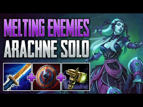 SHREDDING IN SOLO! Arachne Solo Gameplay (SMITE Conquest)