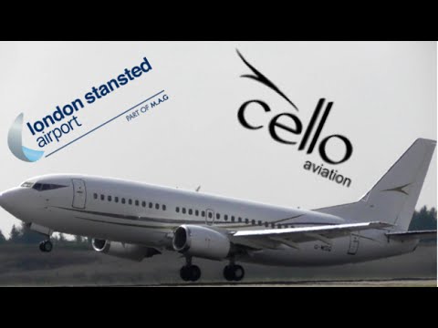 Cello Aviaiton Boeing 737 Take Off at London Stansted Airport