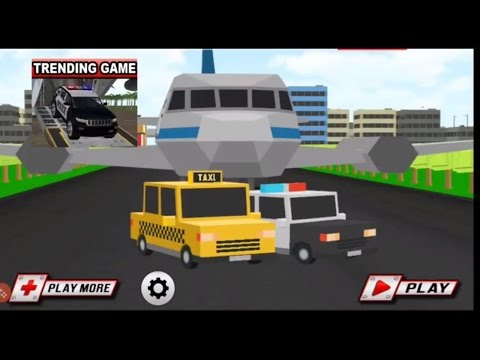 Blocky City Roads Taxi Airport Video