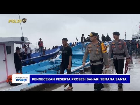 POLRES FLORES TIMUR LAKUKAN PENGECEKAN PESERTA PROSESI BAHARI SEMANA SANTA 2025